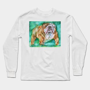 BULLDOG - watercolor portrait .5 Long Sleeve T-Shirt